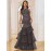 Sequin Open Back Mesh Layered Evening Gown, Elegant Women'S Party Dress for Weddings, Graduations, and Formal Dinners with Slight Stretch Fit Mermaid Skirt