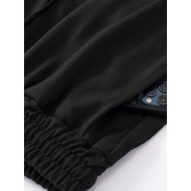 [Rugby Print Jogger Pants] Women's Casual Rugby Print Jogger Pants | Loose-Fit Drawstring Sports Trousers for Spring and Autumn | Machine Washable