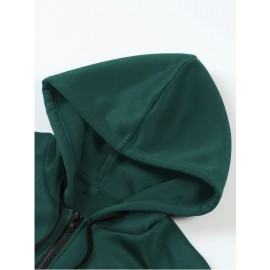 [Plus Size NY Hoodie] Plus Size Women's Light Pink NY Print Hoodie | Comfortable Long Sleeve Zip-Up with Drawstrings, Machine Washable 100% Polyester, Casual Sporty Style