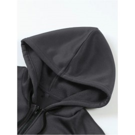 [Plus Size NY Hoodie] Plus Size Women's Light Pink NY Print Hoodie | Comfortable Long Sleeve Zip-Up with Drawstrings, Machine Washable 100% Polyester, Casual Sporty Style