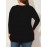 Plus Size - Plus Size Women'S Elegant V-Neck Long Sleeve T-Shirt with Rhinestone Heart & Bow Design - Stretchy Comfort Fit, Black & White Contrast, Cross Strap Detail, Autumn/Winter Fashion Top, Ladies T Shirts, Winter Clothing, Medium Stretch Fabric